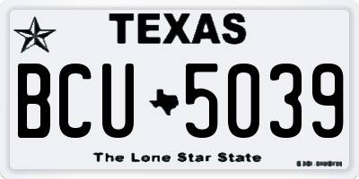 TX license plate BCU5039