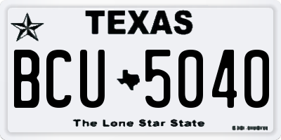 TX license plate BCU5040