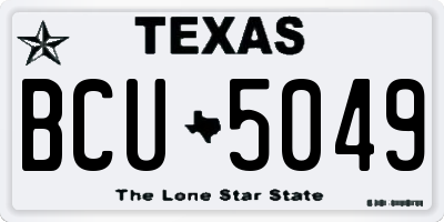 TX license plate BCU5049
