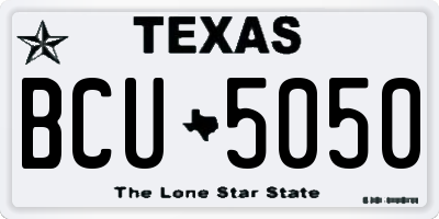 TX license plate BCU5050