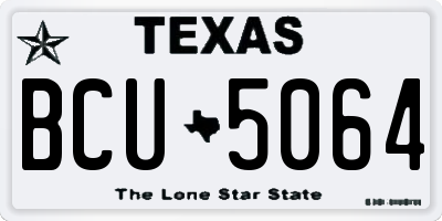 TX license plate BCU5064
