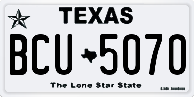 TX license plate BCU5070