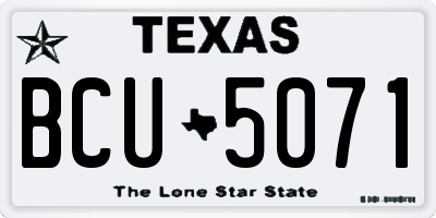 TX license plate BCU5071