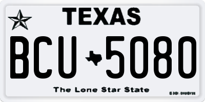 TX license plate BCU5080