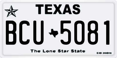 TX license plate BCU5081