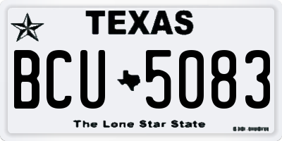 TX license plate BCU5083