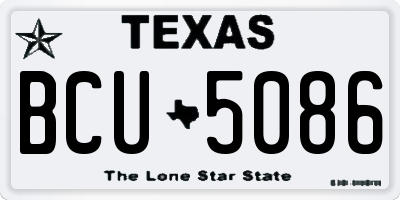 TX license plate BCU5086