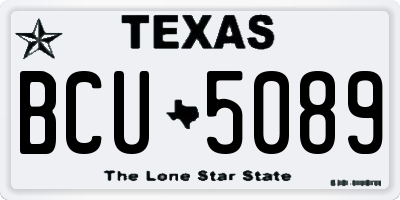 TX license plate BCU5089