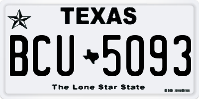 TX license plate BCU5093
