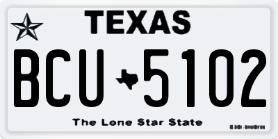 TX license plate BCU5102