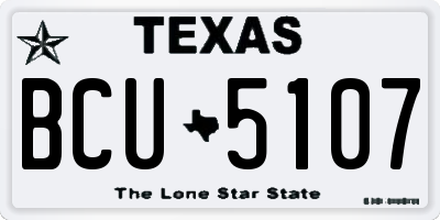 TX license plate BCU5107