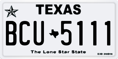 TX license plate BCU5111