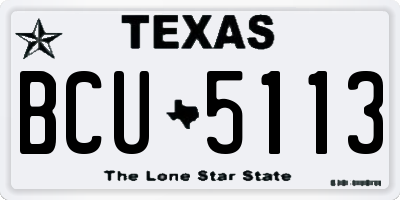 TX license plate BCU5113