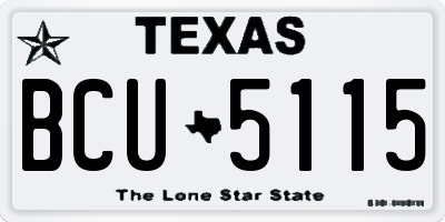 TX license plate BCU5115
