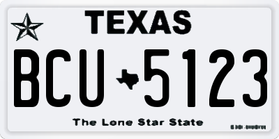TX license plate BCU5123