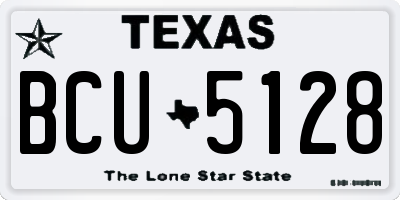 TX license plate BCU5128