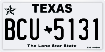 TX license plate BCU5131