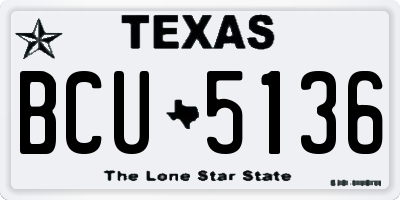 TX license plate BCU5136