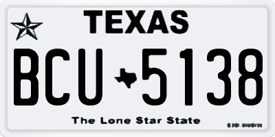 TX license plate BCU5138