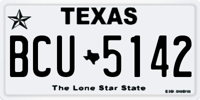 TX license plate BCU5142