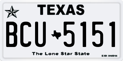 TX license plate BCU5151