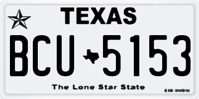 TX license plate BCU5153