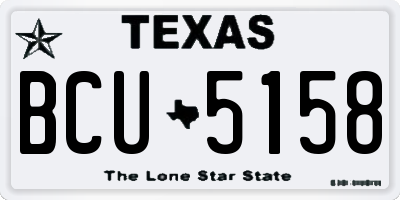 TX license plate BCU5158