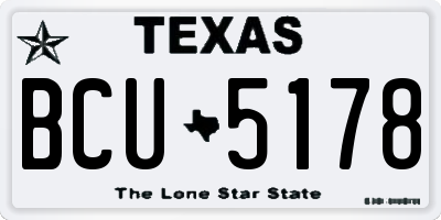TX license plate BCU5178