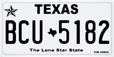 TX license plate BCU5182