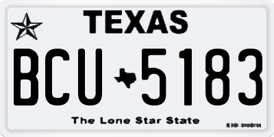TX license plate BCU5183