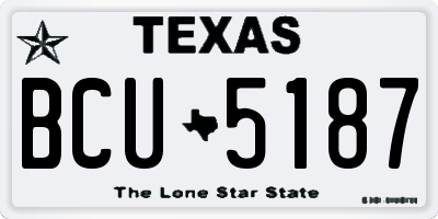 TX license plate BCU5187