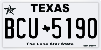 TX license plate BCU5190