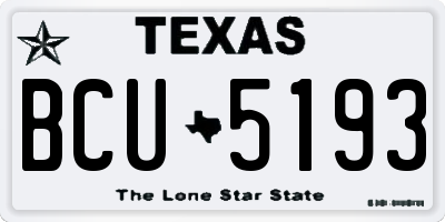 TX license plate BCU5193
