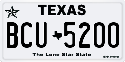 TX license plate BCU5200