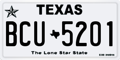 TX license plate BCU5201