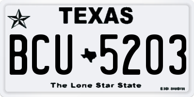 TX license plate BCU5203