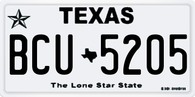 TX license plate BCU5205