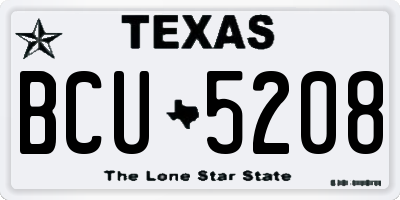 TX license plate BCU5208
