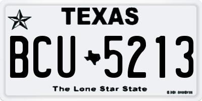 TX license plate BCU5213
