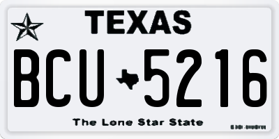 TX license plate BCU5216