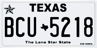 TX license plate BCU5218