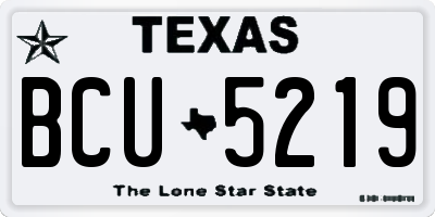 TX license plate BCU5219