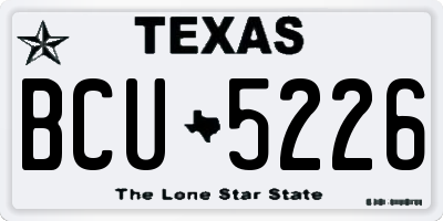 TX license plate BCU5226