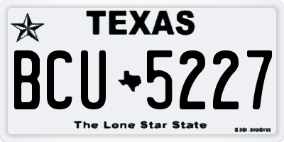 TX license plate BCU5227