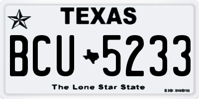 TX license plate BCU5233