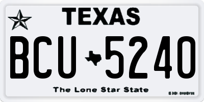 TX license plate BCU5240