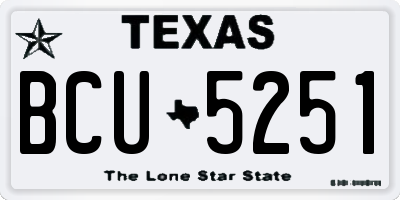 TX license plate BCU5251