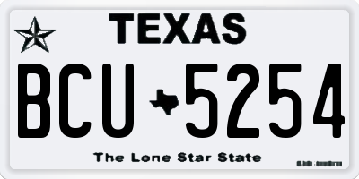 TX license plate BCU5254
