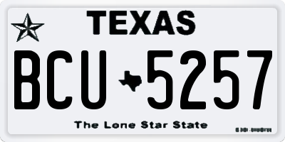 TX license plate BCU5257