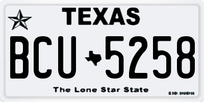 TX license plate BCU5258